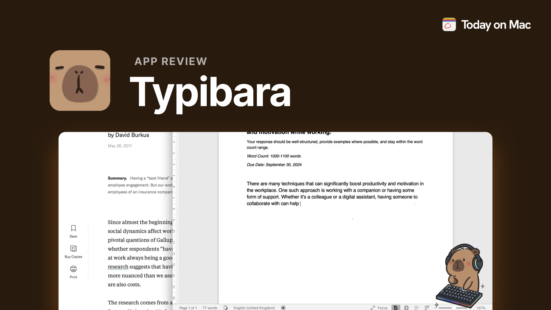 Meet Typibara: The Adorable Typing Capybara Your Mac Didn't Know It Needed